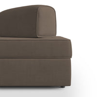 Liberty Divano con pouf estraibile e schienali movibili in tessuto morbido impermeabile T02 180 cm marrone