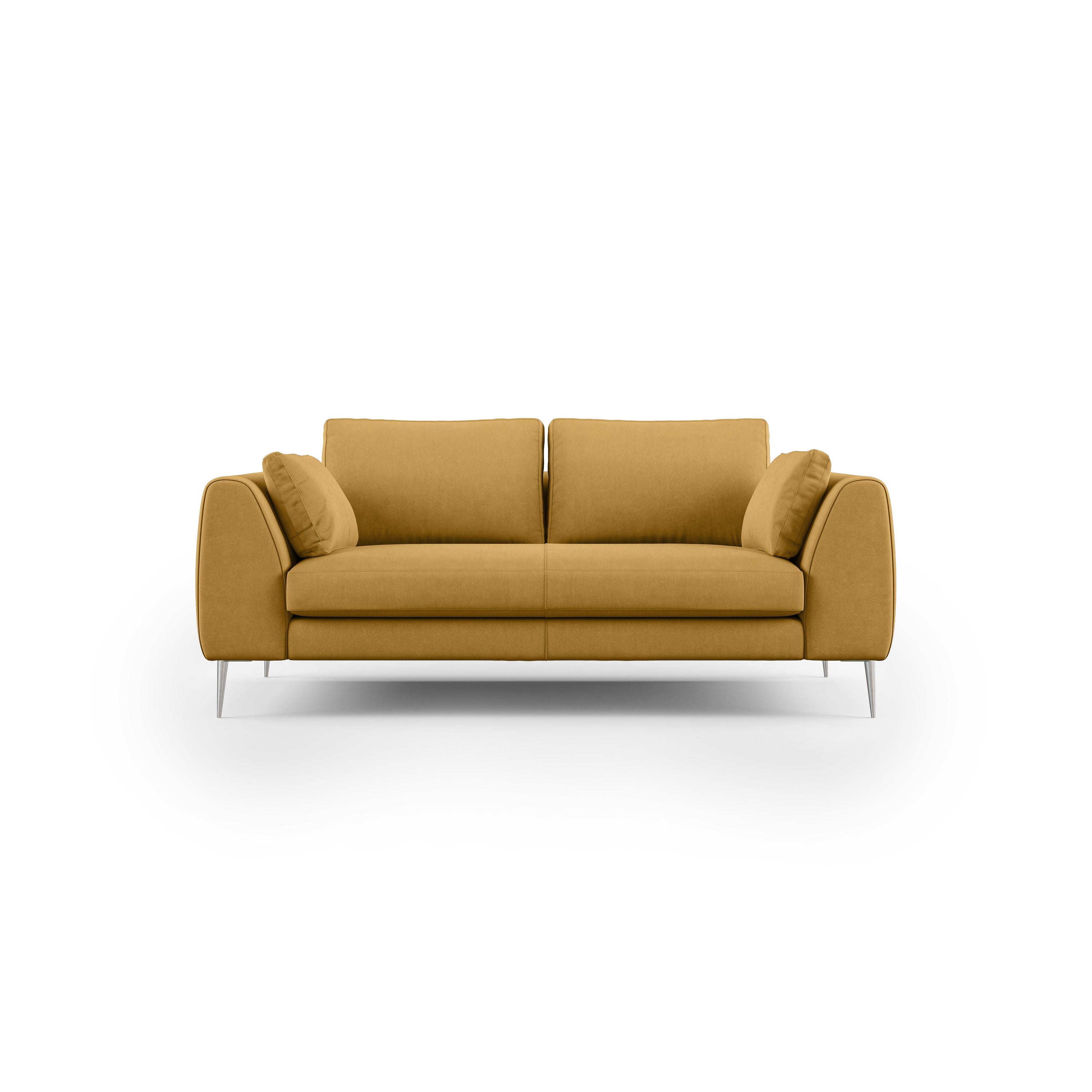 Plano Divano moderno in microfibra tecnica smacchiabile T11 216 cm giallo