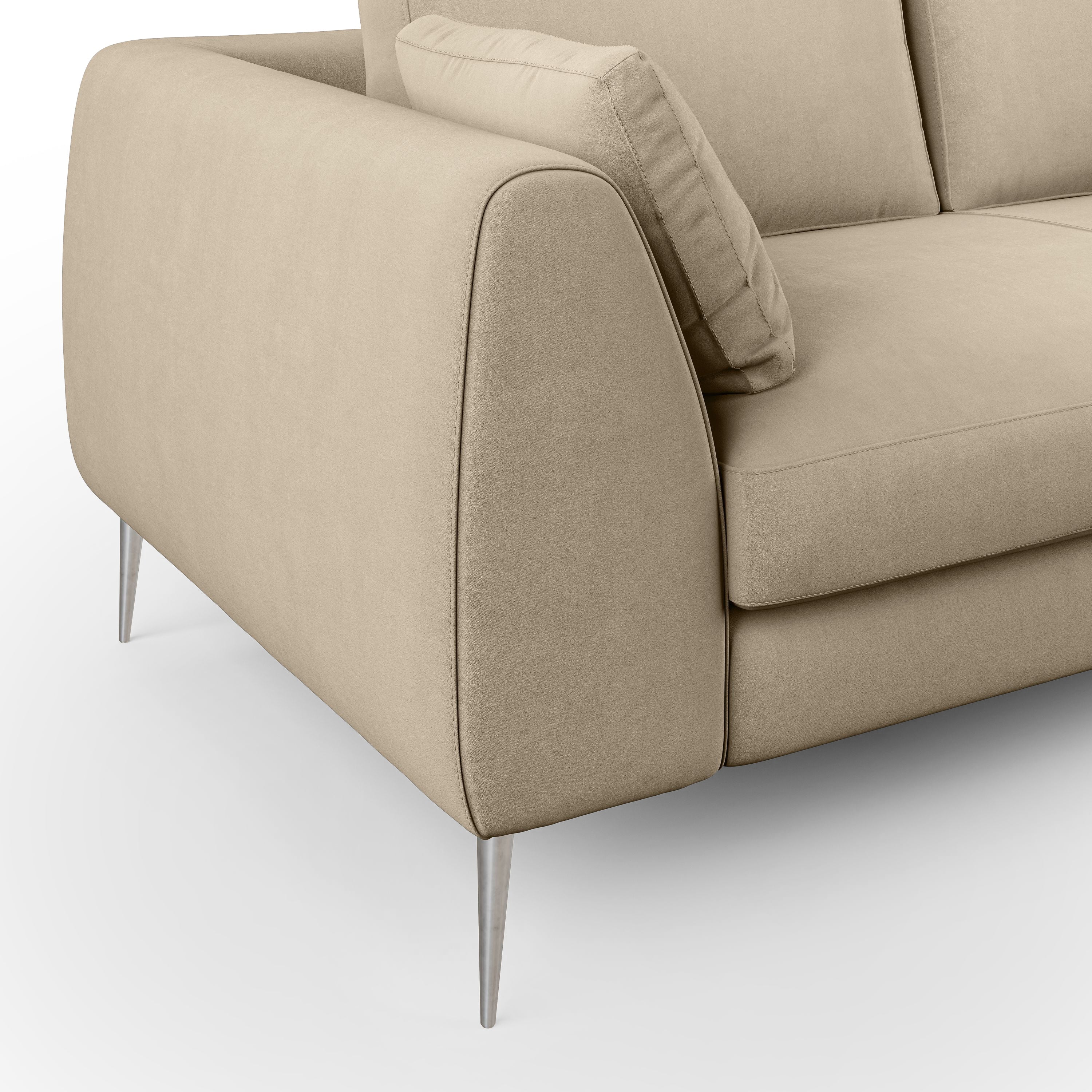 Plano Divano moderno in microfibra tecnica smacchiabile T11 216 cm beige