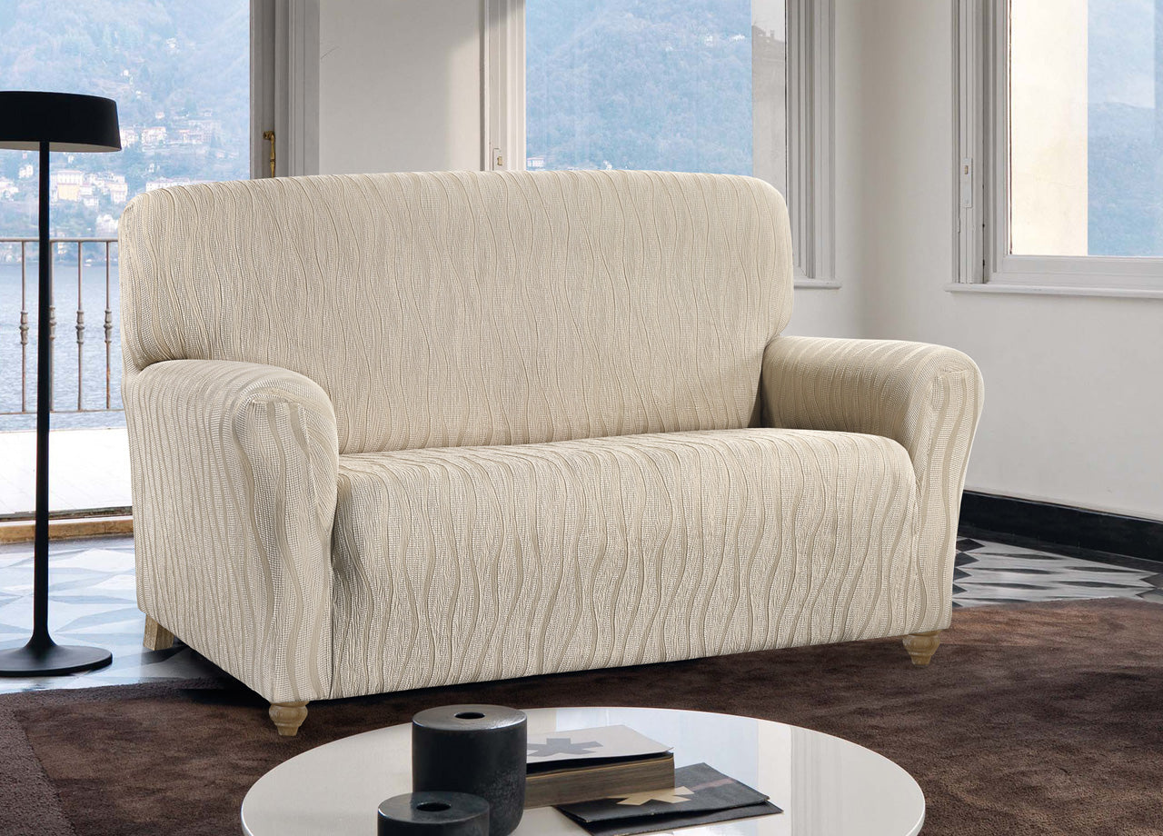 Copridivano Sofà Poltrona Elasticizzato Protezione Macchie Modello Wonderful - 3 Posti - Panna