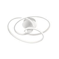 Diva - Plafoniera led design moderno 40W dimmerabile - Alluminio bianco satinato, luce calda 3000K, 2500lm, diffusore in silicone