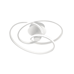 Diva - Plafoniera led design moderno 40W dimmerabile - Alluminio bianco satinato, luce calda 3000K, 2500lm, diffusore in silicone