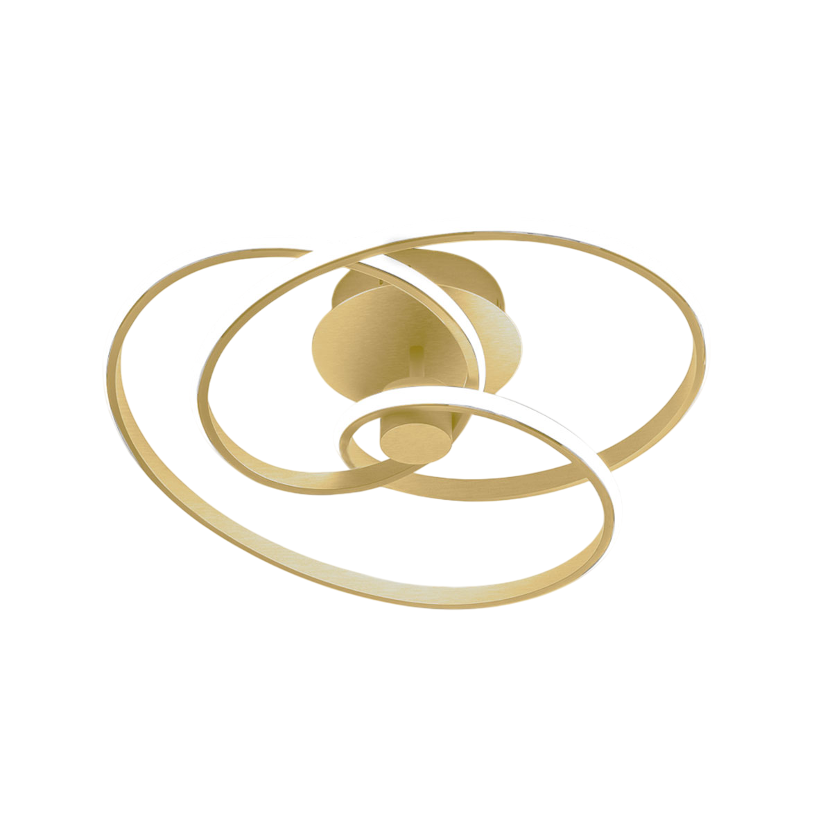 Diva - Plafoniera led design moderno 40W dimmerabile - Alluminio oro spazzolato, luce calda 3000K, 2500lm, diffusore in silicone