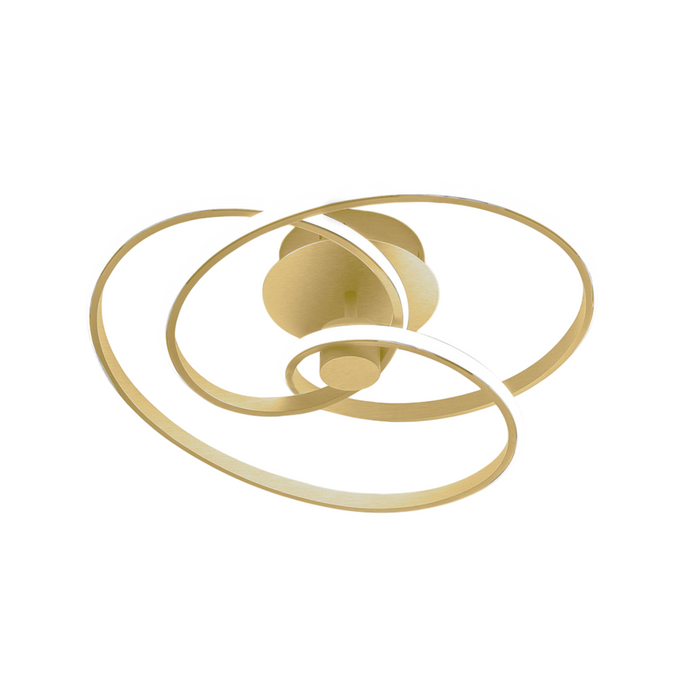 Diva - Plafoniera led design moderno 40W dimmerabile - Alluminio oro spazzolato, luce calda 3000K, 2500lm, diffusore in silicone