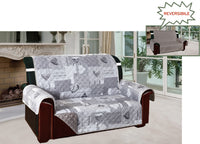 Copridivano E Copripoltrona Trapuntato Reversibile Modello Kino Colore Grigio - 2 Posti - Grigio