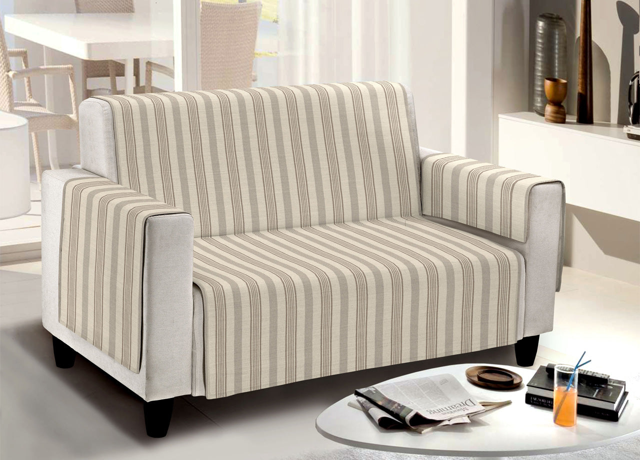 Copridivano Antiscivolo Disegno Diletta Modello O.B. - Poltrona - Tortora