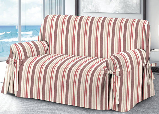 Copridivano Fodera Telo Protezione Divano Con Laccetti Fiocco Riviera Bordeaux - Poltrona - Bordeaux