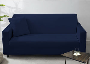 Copridivano Antimacchia Elasticizzato Penisola Componibile Tinta Unita Modello Perfetto - 2 Posti - Blu