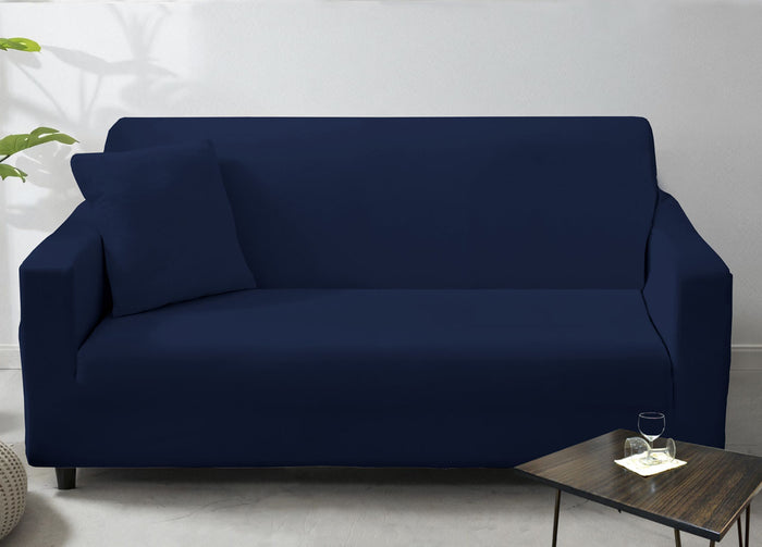 Copridivano Antimacchia Elasticizzato Penisola Componibile Tinta Unita Modello Perfetto - 2 Posti - Blu