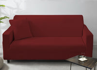Copridivano Antimacchia Elasticizzato Penisola Componibile Tinta Unita Modello Perfetto - Poltrona - Bordeaux