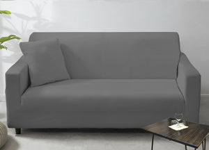 Copridivano Antimacchia Elasticizzato Penisola Componibile Tinta Unita Modello Perfetto - Poltrona - Grigio Scuro