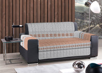 Copridivano Trapuntato Disegno Maglia - 3 Posti - Arancio