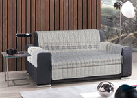 Copridivano Trapuntato Disegno Maglia - 3 Posti - Grigio