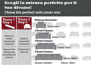 Copridivano Trapuntato Double Face Bicolor Antimacchia Modello Queen - 4 Posti - Grigio-Grigio Chiaro