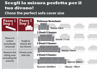 Copridivano Trapuntato Double Face Bicolor Antimacchia Modello Queen - 4 Posti - Tortora-Rosso