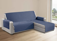 Copridivano Per Divani Con Penisola Lato Sinistro Modello Sphere Blu - 190 cm - Blu