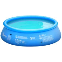 Piscina Gonfiabile per 3-4 Persone in PVC con Pompa Manuale, Φ274x76cm, Blu