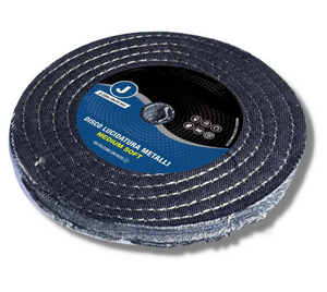 Disco Lucidatura In Cotone Jeans Medium Soft 200 mm Per Lucidare A Specchio Alluminio Acciaio Inox Cromature Metalli Ottone Rame Da Mola Lucidante