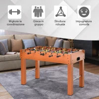 Calcio Balilla Professionale per Adulti e Famiglia, Tavolo Calciobalilla per Adulti, Tavolo da Biliardo Billiardino con 2 Palline, Segnapunti e 22 Giocatori, 122x61x80.7cm