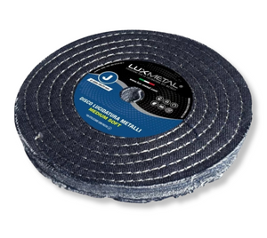 Disco Lucidatura In Cotone Jeans Medium Soft 300 mm Per Lucidare A Specchio Alluminio Acciaio Inox Cromature Metalli Ottone Rame Da Mola Lucidante