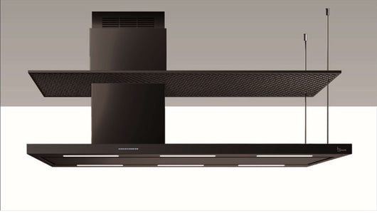 CAPPA ELEA ISOLA cm 176x60 camino sinistra - Nera - 900 m3/h