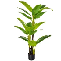 Banano Pianta in Vaso da 150cm, Albero di Banano Artificiale per Interno ed Esterno