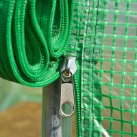 Serra da Giardino a Tunnel 8x3x2m in PE e Acciaio con Porta Avvolgibile e Finestre, Verde