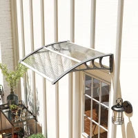 Tettoia in Policarbonato Anti-UV da Esterno per Porte e Finestre da 100x80 cm