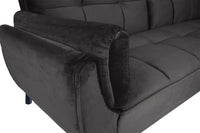 Divano letto clic clac in velluto grigio piede nero mod. Ambra DL-AM01VLT-PLN