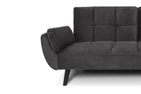 Divano letto clic clac in velluto grigio piede nero mod. Ambra DL-AM01VLT-PLN