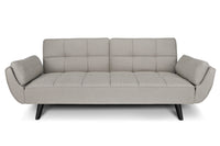 Divano letto clic clac in tessuto vellutato tortora - Ambra