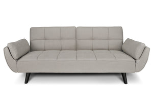 Divano letto clic clac in tessuto vellutato tortora - Ambra