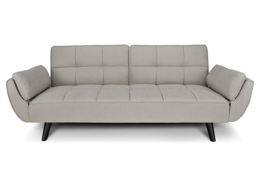 Divano letto clic clac in tessuto vellutato tortora - Ambra