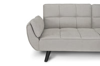 Divano letto clic clac in tessuto vellutato tortora - Ambra