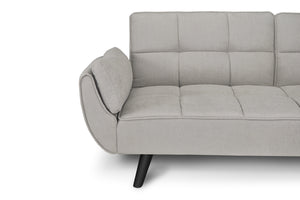 Divano letto clic clac in tessuto vellutato tortora - Ambra