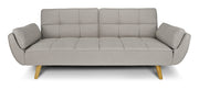 Divano letto clic clac in tessuto tortora piede legno naturale - divano 3 posti - Ambra - DL-AM03FBC