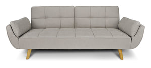 Divano letto clic clac in tessuto tortora piede legno naturale - divano 3 posti - Ambra - DL-AM03FBC