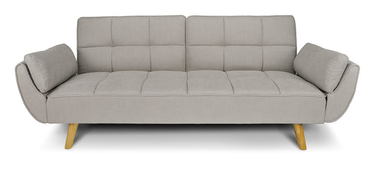 Divano letto clic clac in tessuto tortora piede legno naturale - divano 3 posti - Ambra - DL-AM03FBC