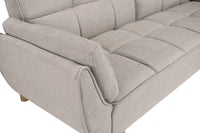 Divano letto clic clac in tessuto tortora piede legno naturale - divano 3 posti - Ambra - DL-AM03FBC