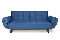 Divano letto clic clac in tessuto vellutato blu - Ambra