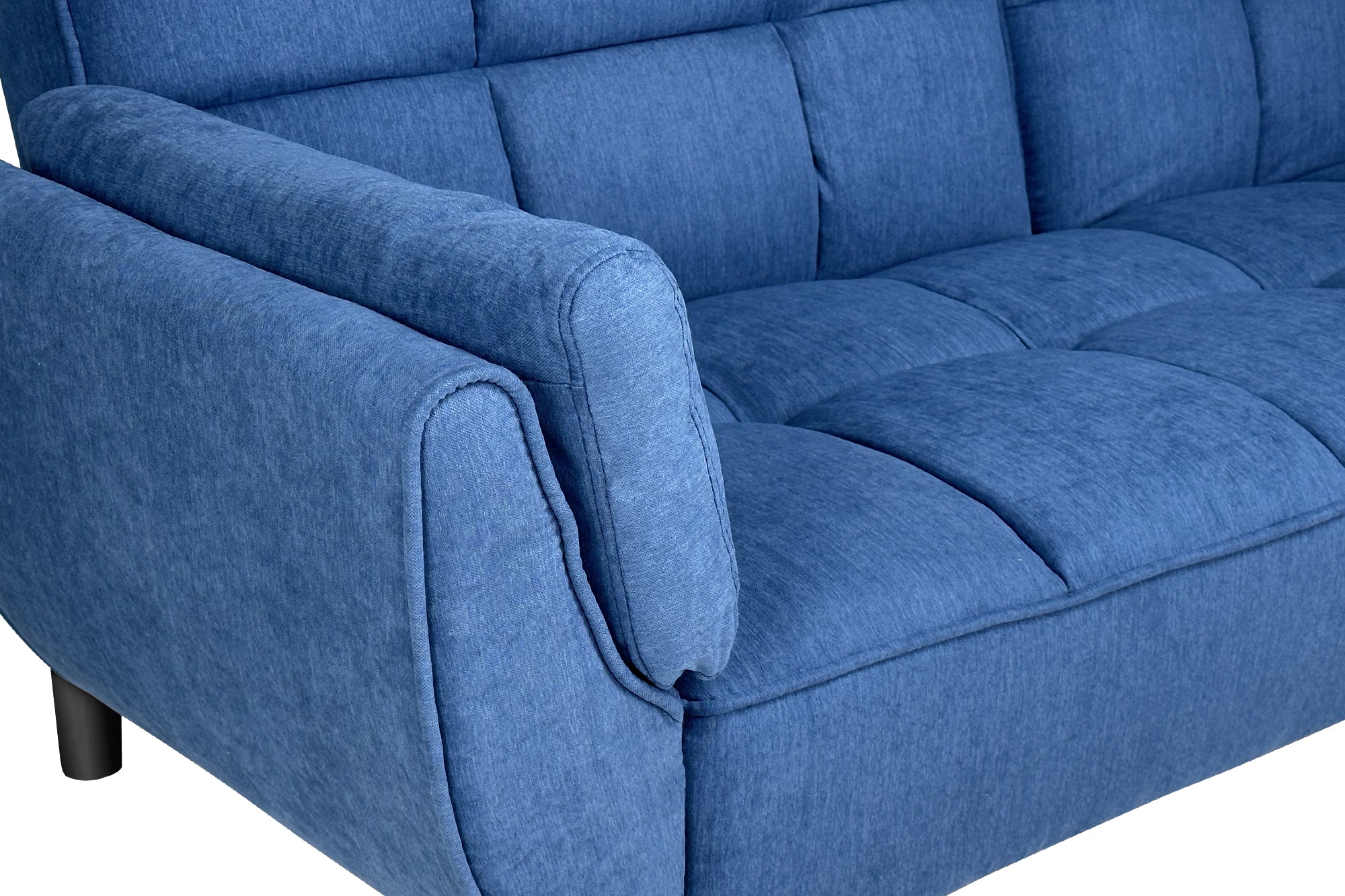 Divano letto clic clac in tessuto vellutato blu - Ambra