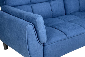 Divano letto clic clac in tessuto vellutato blu - Ambra