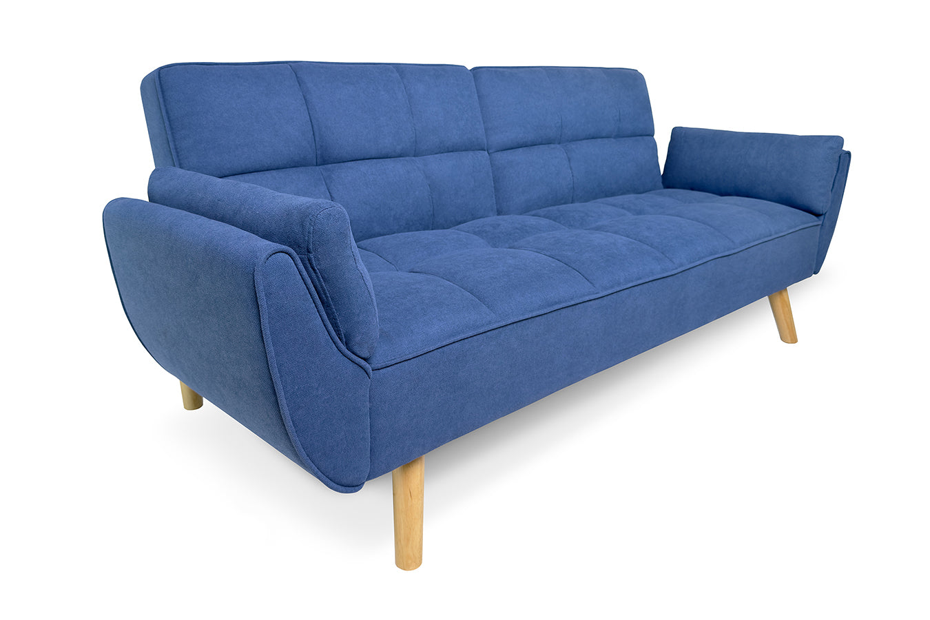 Divano letto clic clac in tessuto vellutato blu - Ambra