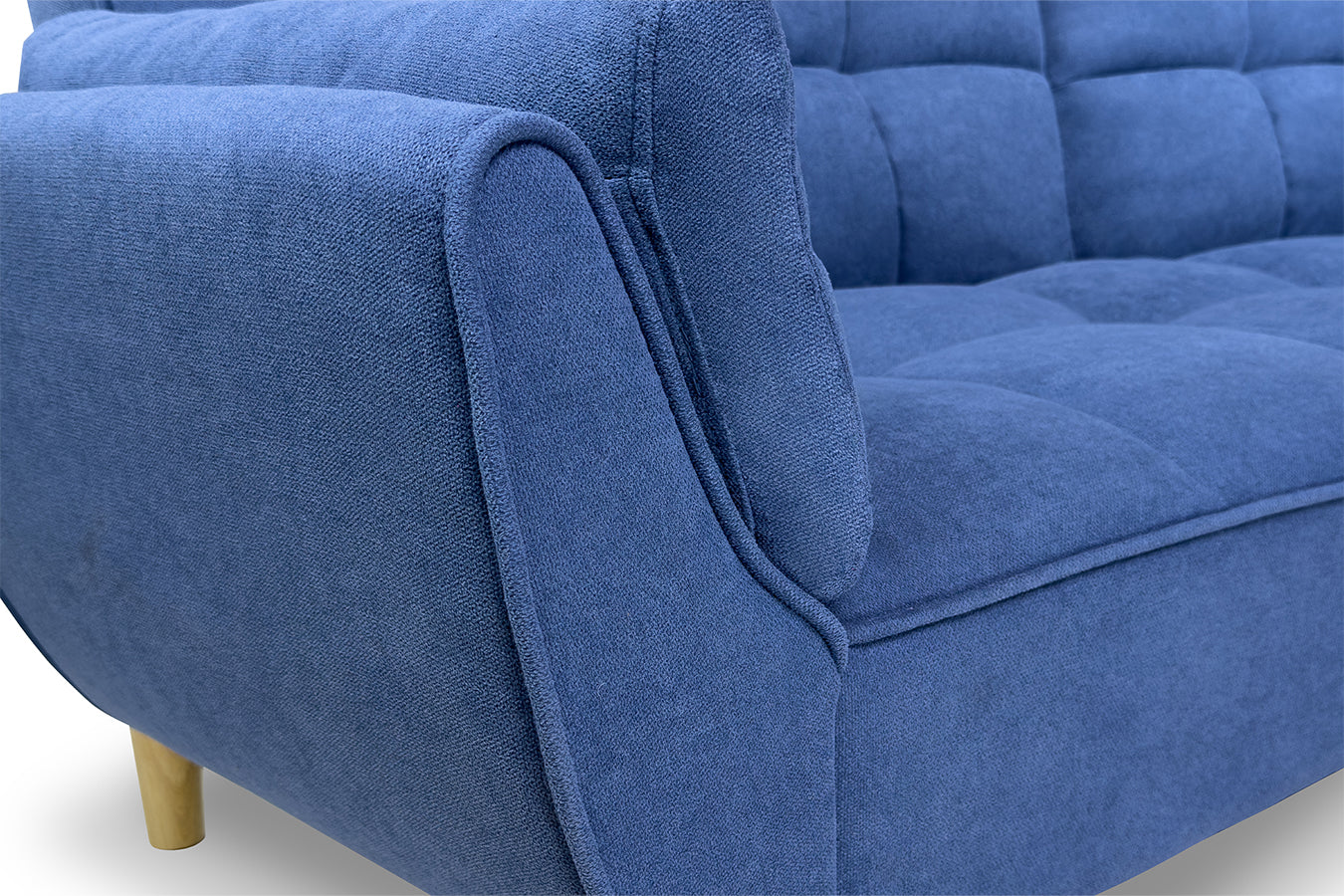 Divano letto clic clac in tessuto vellutato blu - Ambra