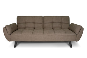 Divano letto clic clac in tessuto vellutato marrone - Ambra