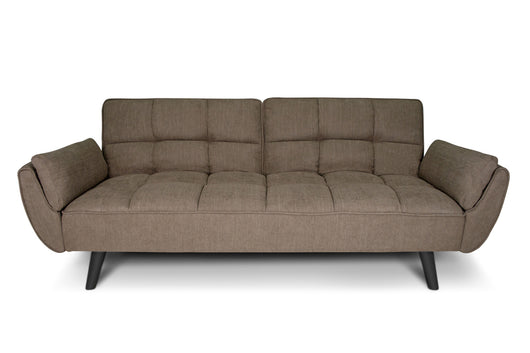 Divano letto clic clac in tessuto vellutato marrone - Ambra