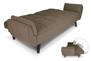 Divano letto clic clac in tessuto vellutato marrone - Ambra