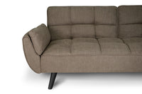 Divano letto clic clac in tessuto vellutato marrone - Ambra