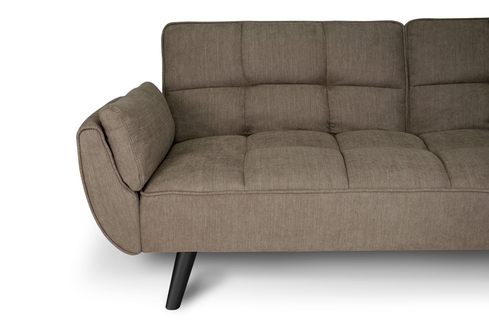 Divano letto clic clac in tessuto vellutato marrone - Ambra