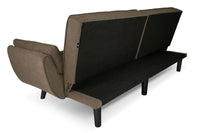 Divano letto clic clac in tessuto vellutato marrone - Ambra